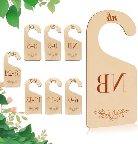 Houten maatseparator voor baby's - Ideaal voor kleding, speelgoed en accessoires, 20 x 18 cm