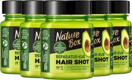 Nature Box - Avocado - Haar Shot - Haarverzorging - Voordeelverpakking - 5 x 60 ml