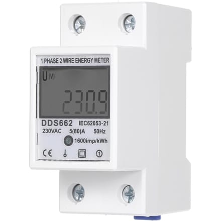 AC 230V eenfasige energiemeter zonder achtergrondverlichting DDS662 E23015-2