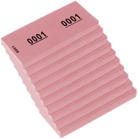 Kangaro nummerblok - 42x105mm - 70 grams - nummers 1-1000 - roze