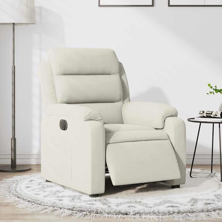vidaXL - Fauteuil - verstelbaar - elektrisch - stof - crèmekleurig