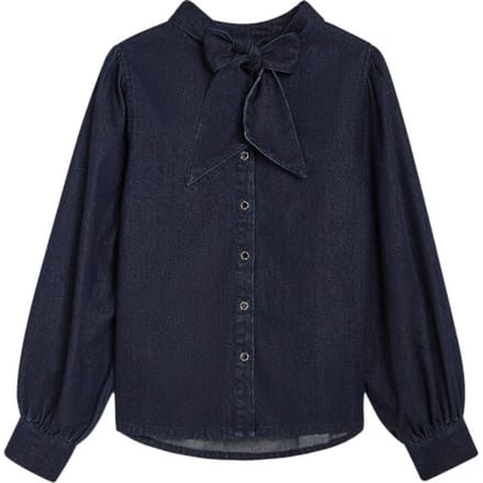 Summum 2s3381-5203 492 blouse cotton lurex denim night blue denim