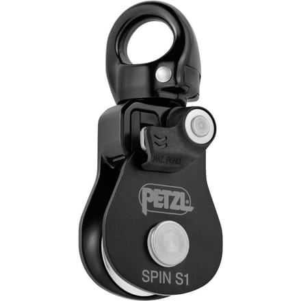 Petzl Spin S1 Black – Compacte Katrol met Draaibaar Oog 11 mm & 5 KN