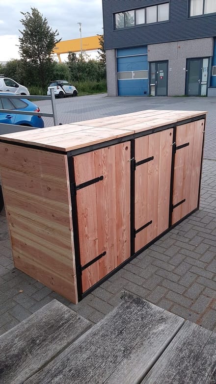 Container ombouw 3 bak - 240 liter - Douglas - Kliko ombouw