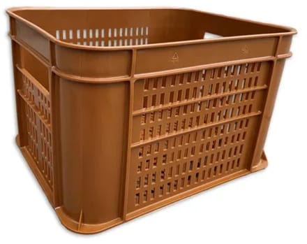 voordrager zwart + 30 l fietskrat bruin