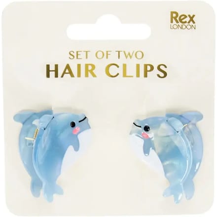 Mini haarspeldje voor meisjes Rex London Dolphins (x2)