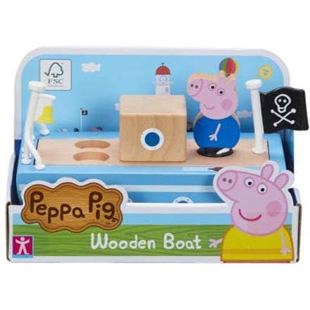 Peppa Pig George met zijn boot in hout Speelfiguren & personages