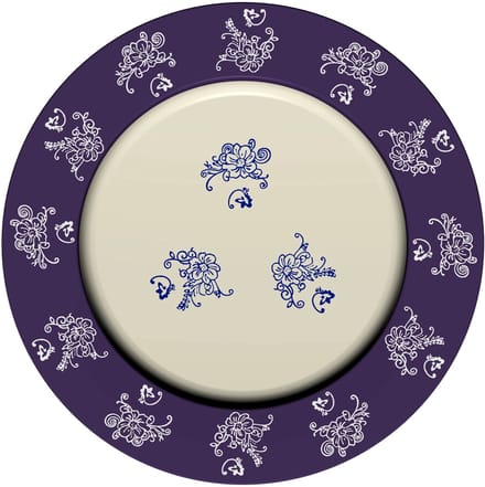 Lavandoux - Onderbord - Ø33 cm - Metaal - Floral Lace Blue - Set van 2