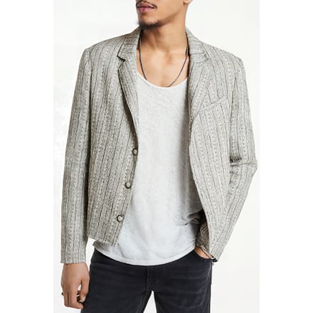 John Varvatos Short Jacket With Welt Chest Pkt Angled Black/white Größe: 50 | Leichte Jacken Outlet | Herren | Weiß