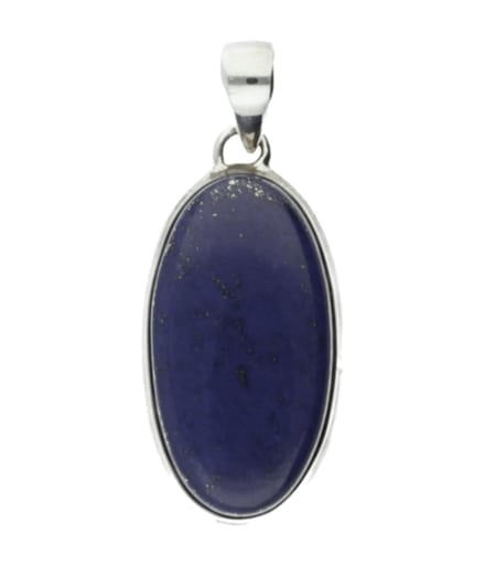 Zilveren Lapis Lazuli edelsteen ovaal groot hanger