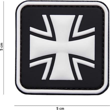 Embleem 3D PVC German Cross Zwart