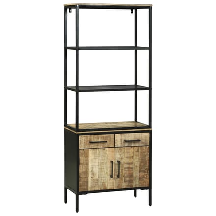 vidaXL - Highboard - met - lade - Bruin - 70 - x - 35 - x - 180 - cm - Massief - Mango - Hout