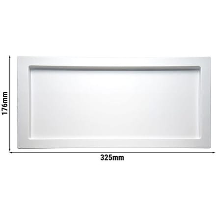 GGM Gastro (6 Stück) GN-Tablett 1/3 - FRAMES - Melamin - Höhe: 20mm - Weiß
