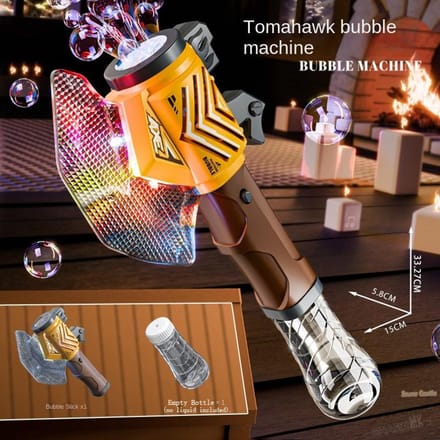 Cartoon Tomahawk Lichte Bellenblaasmachine Elektrisch Kinderspeelgoed zonder batterijwater brown