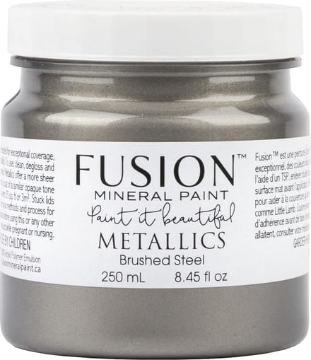 Fusion Metallic paint - Meubelverf - Acrylverf - Brushed steel - 250 ml