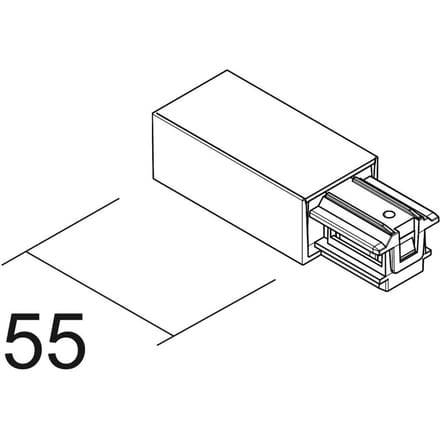 Ivela Voeding links SQUARE 48 V, wit, kunststof