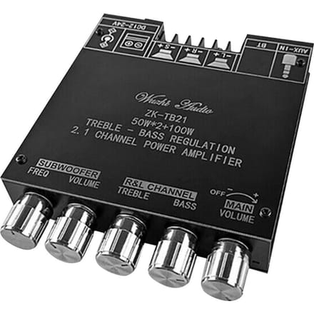 2.1-kanaals BT-audioversterkermodule AUX BT5.0 Audio-ingang Subwoofer linker- en rechterkanaal veelkleurig