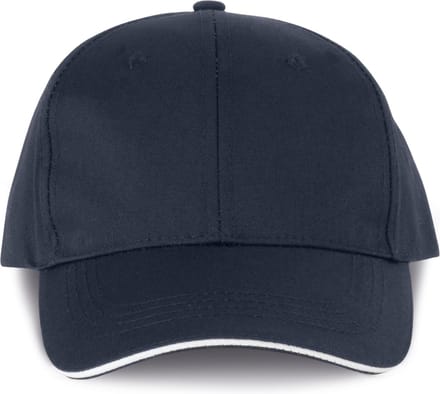 WK. Designed To Work Contrasterende sandwichpet 6 panelen Oeko-Tex WKP145 - Navy / White - One size