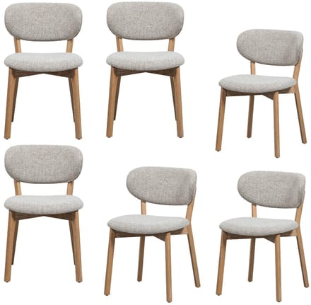 WOOOD Udar Eetkamerstoelen Houten Frame - Naturel - Set van 6