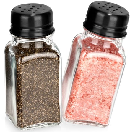 Peper en Zoutstel - Set van 2 - Glas & RVS - 80 ml - Kruidenstrooiers - Tafelaccessoires - Zilver & Transparant