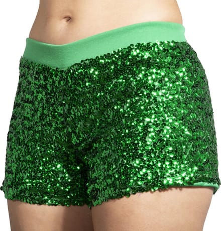Hotpants pailletten groen - Maat 34 t/m 38 - Toppers 2025