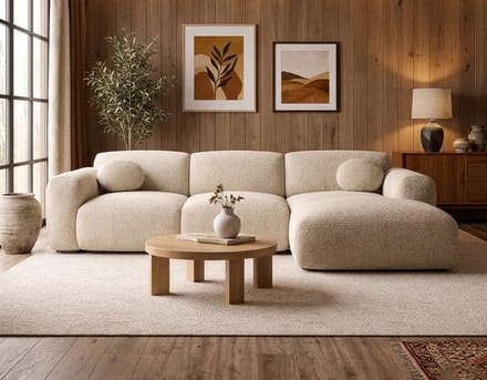 Hoeksalon ravello- lounge Rechts- beige- zetelsenbedden