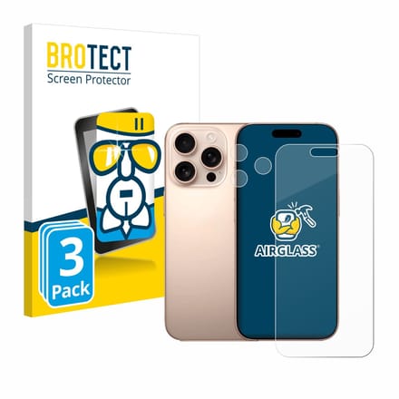 Screenprotector 3 Stuks voor Apple iPhone 16 Pro Max (Voor+Camera) Beschermglas transparant