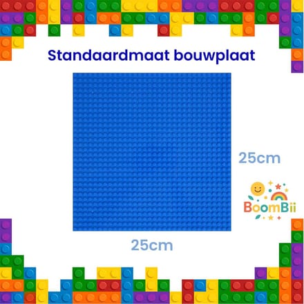 Bouwplaat blauw - geschikt voor LEGO - set van 4 bouwplaten