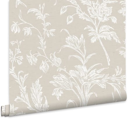 Laura Ashley Lloyd Behang - Bloemen - 10mx52cm - Beige
