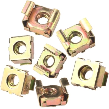 Cage Nuts voor Server Rack en Cabinet Bevestiging, Vierkante Moeren van Gegalvaniseerd Staal (30 Stuks)