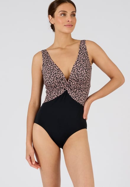 Damart - Gedrapeerd badpak Perfect Fit by Damart - Dames - Bruin - 48