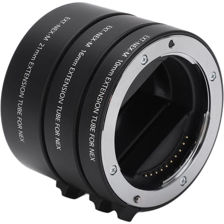Autofocus Macro Verlengbuis Adapterring 10mm 16mm 21mm voor Sony E-mount Lenzen black