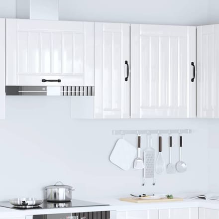 vidaXL - Keukenbovenkast - Lucca - bewerkt - hout - hoogglans - wit