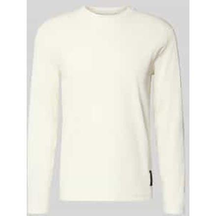 Regular fit shirt met lange mouwen van geribde katoenmix