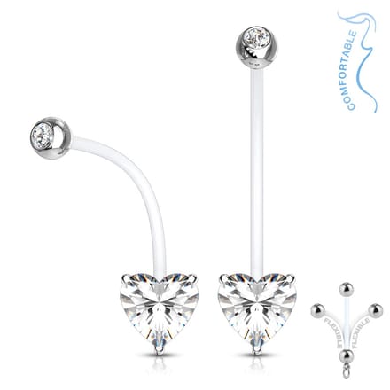 Piercing witte hart - LMPiercings
