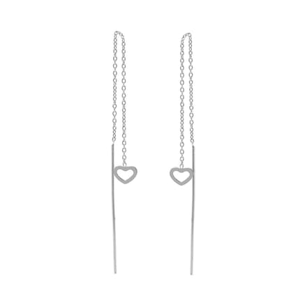 Karma Pull Through Doortrek Oorbellen Open Heart Zilver
