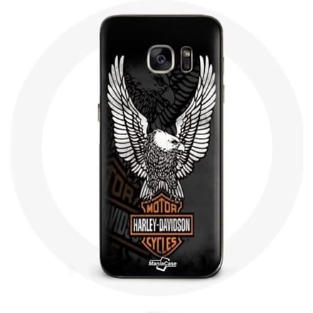 Coque - Harley Davidson - Galaxy S7 - Noir - Aigle logo - Rigide