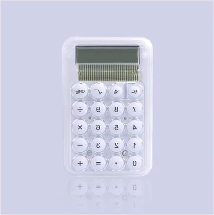Transparante Rekenmachine - Desktop Calculator - Dagelijkse Berekeningen - 8-cijferig LCD - Standaard Formaat - Wit