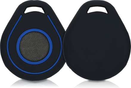 kwmobile Key Fob Cover for Harley Davidson Motorcycle Key Cover - Silicone Protective Case in Black / Blue - Soft Motorcycle Key Shell