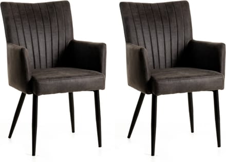 WAYS. – Sfeervolle Kunstleren eetkamerstoelen – Mouse – Houten poten – Klassiek design – 2 stuks