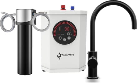 3in1 direct kokend heet waterkraan incl. boiler en filter- 2.4L boiler - Zwart