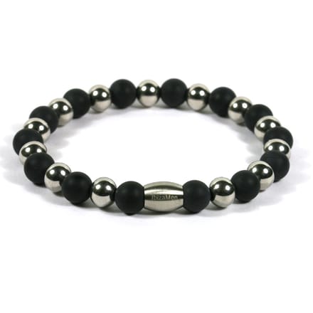 Heren armband rvs onyx matte 8mm - Ibizamen 21cm