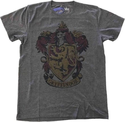 Harry Potter Heren Tshirt -S- Gryffindor Dyed Grijs