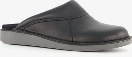 Natuform leren heren instap pantoffels - Zwart - Sloffen - Maat 44