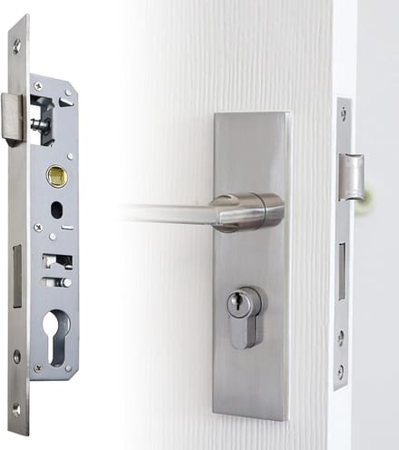 Robuuste 85mm Mortise Lock voor Tuindeuren - RVS Insteekslot voor Metaal met 20mm Frame, Links/Rechts Geschikt