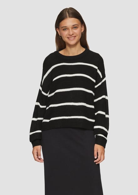 Gestreepte lange mouwen trui dames QS