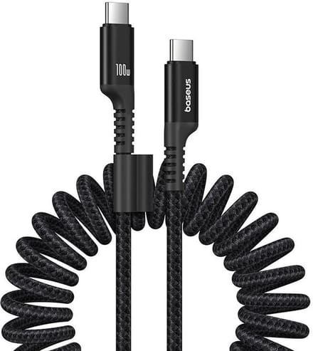 Baseus Fast Charging Cable USB-C to USB-C Fish-Eye - 100watt - 1m coilled - Black
