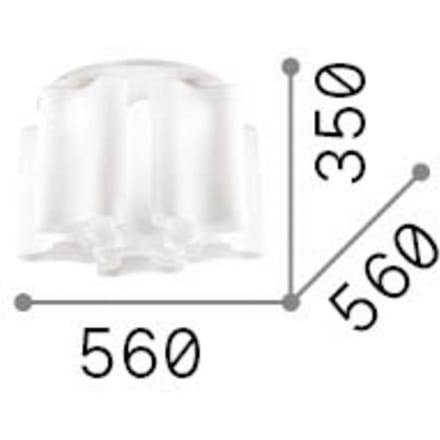 IDEAL LUX plafondlamp Compo Ø 56 cm wit metaal/glas