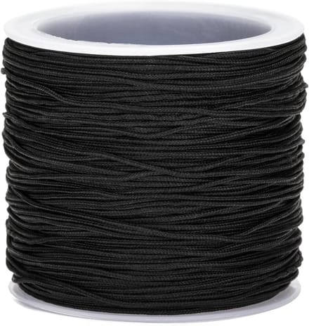 Allecto Plus - Zwarte 100 meter Nylon Koord 0,8 mm - Onelastisch en Scheurvast - Voor Doe-het-zelf en Sieraden