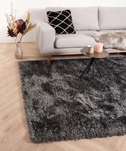 Hoogpolig vloerkleed velours Posh - grijs 80x150